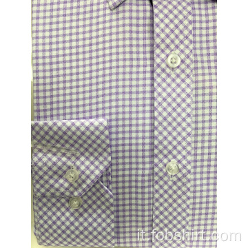 Camicia da uomo in cotone tinto in filo di alta qualità